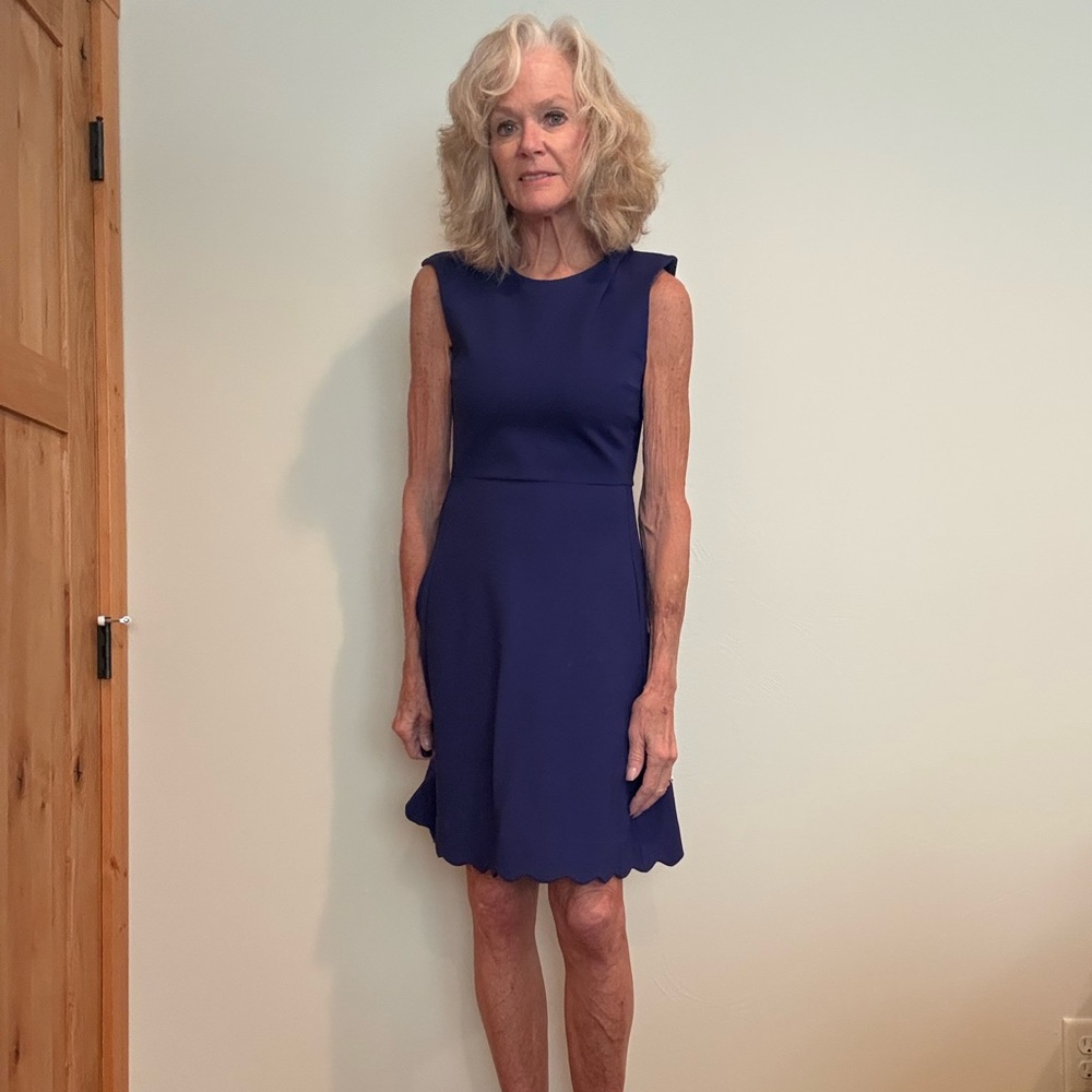 Elegant Navy Blue Sleeveless Dress